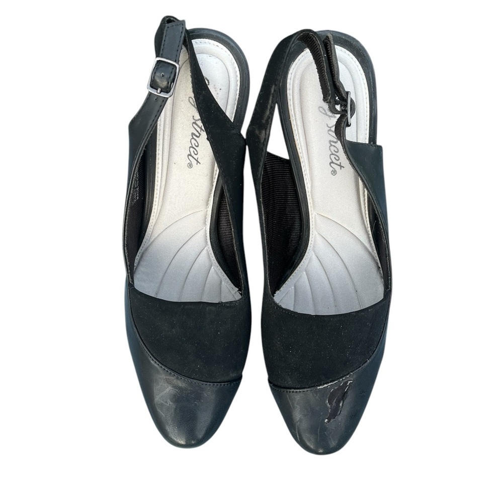 Women’s black by East Street closed toe open heel size 10 - Picture 2 of 5